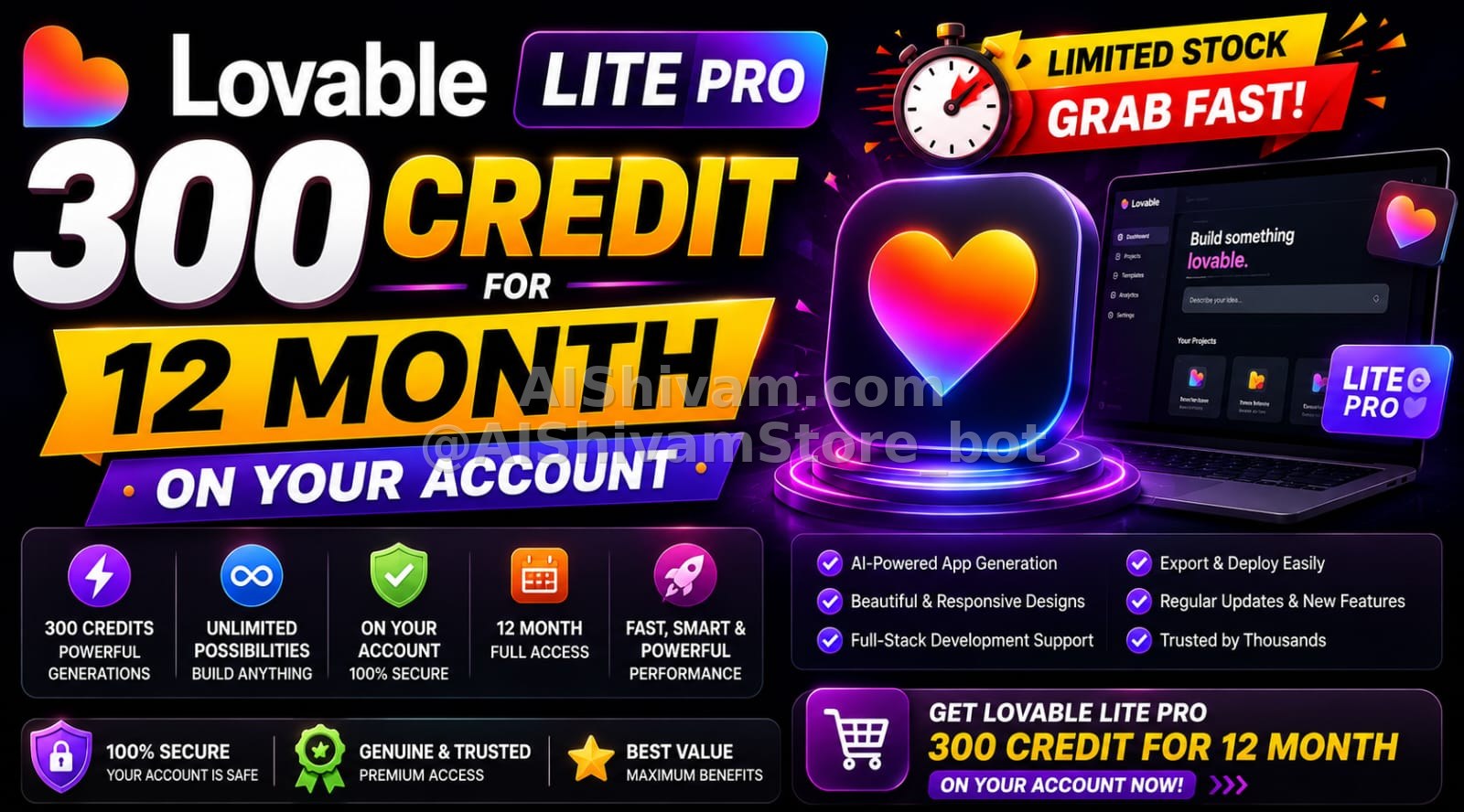 💜 Lovable Lite Plan – 1 Full Year Offer