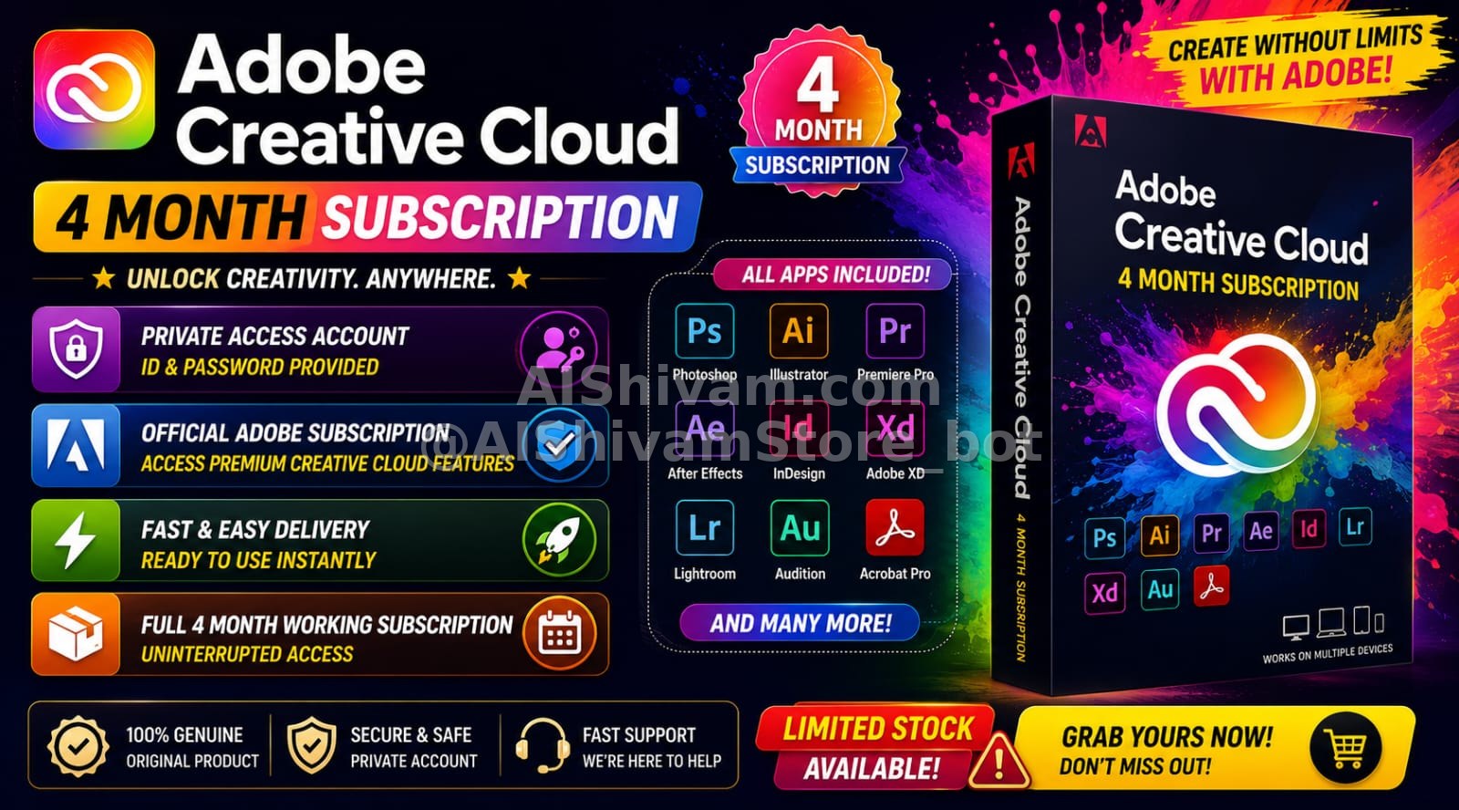 🎨 Adobe 4 Month Master Link