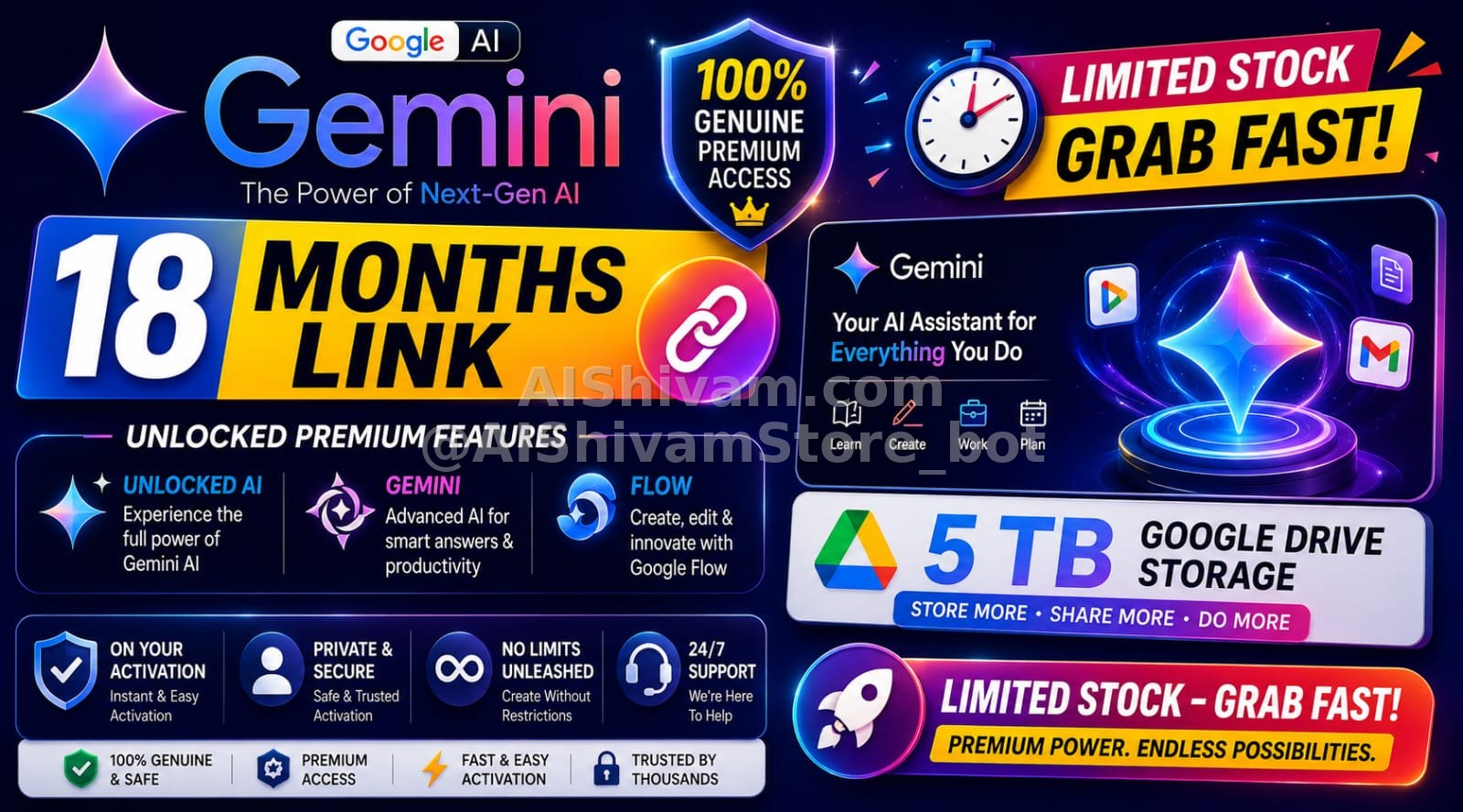✨ Google Gemini – 18 Months Link