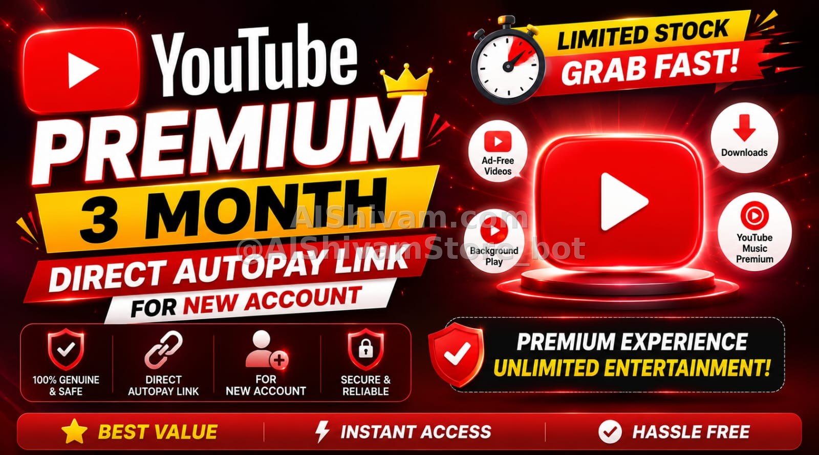 ▶️ Youtube Premium 3 Month Autopay Link