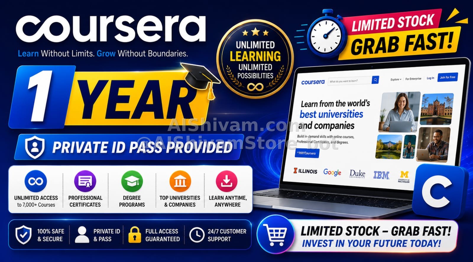 🎓 Coursera – 1 Year Private Access