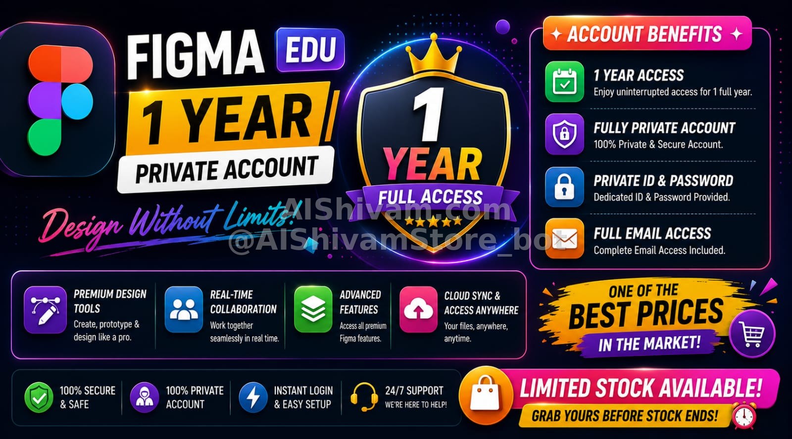 🎨 Figma EDU – 1 Year Private Account