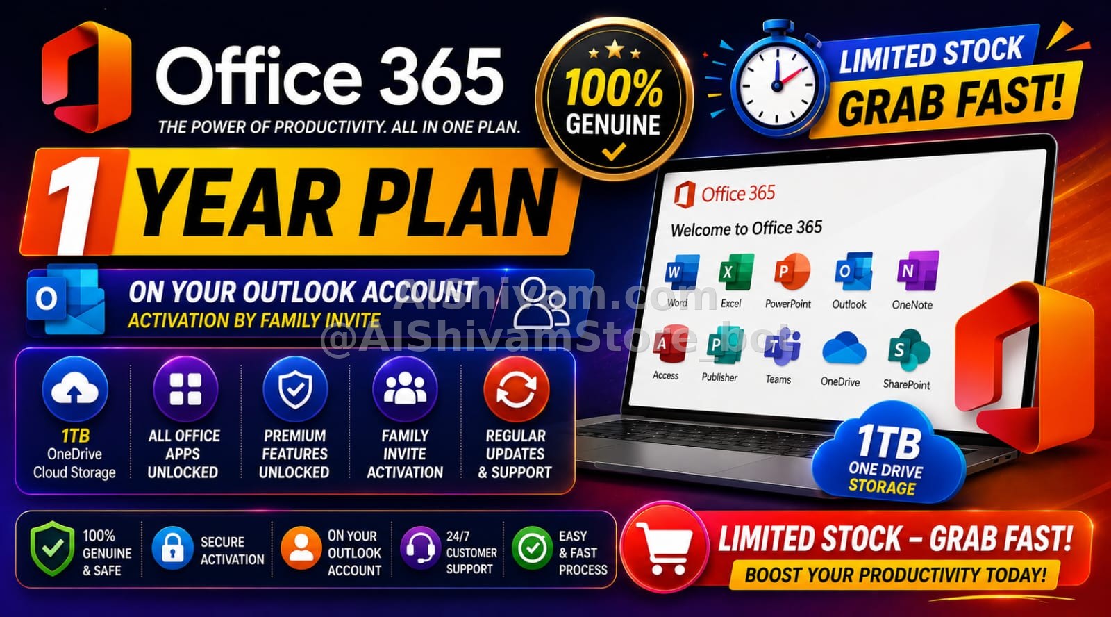 🟦 Office 365 – 1 Year Own ID Plan